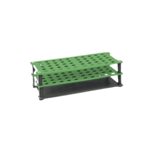 Suport pentru eprubete  ø 12 si ø13 mm, 50 poziții, autoclavabil. Culoare verde.  Material -  PP
