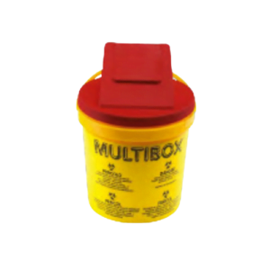 Promed® Recipient de siguranță pentru ace contaminate și deșeuri spitalicești. Capacitate 5 litri. Fabricat din polietilenă.
