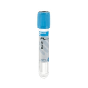 Vacutainer Vacumed® pentru coagulare cu Citrat de sodiu 3,2%. Capac albastru deschis.